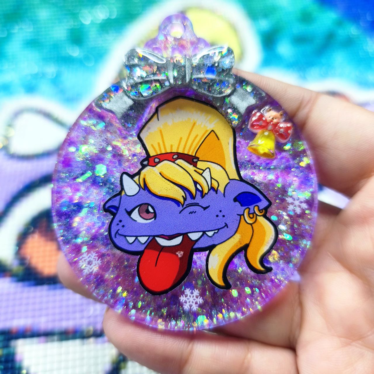 Bola Navidad Glitty Lengua Lila