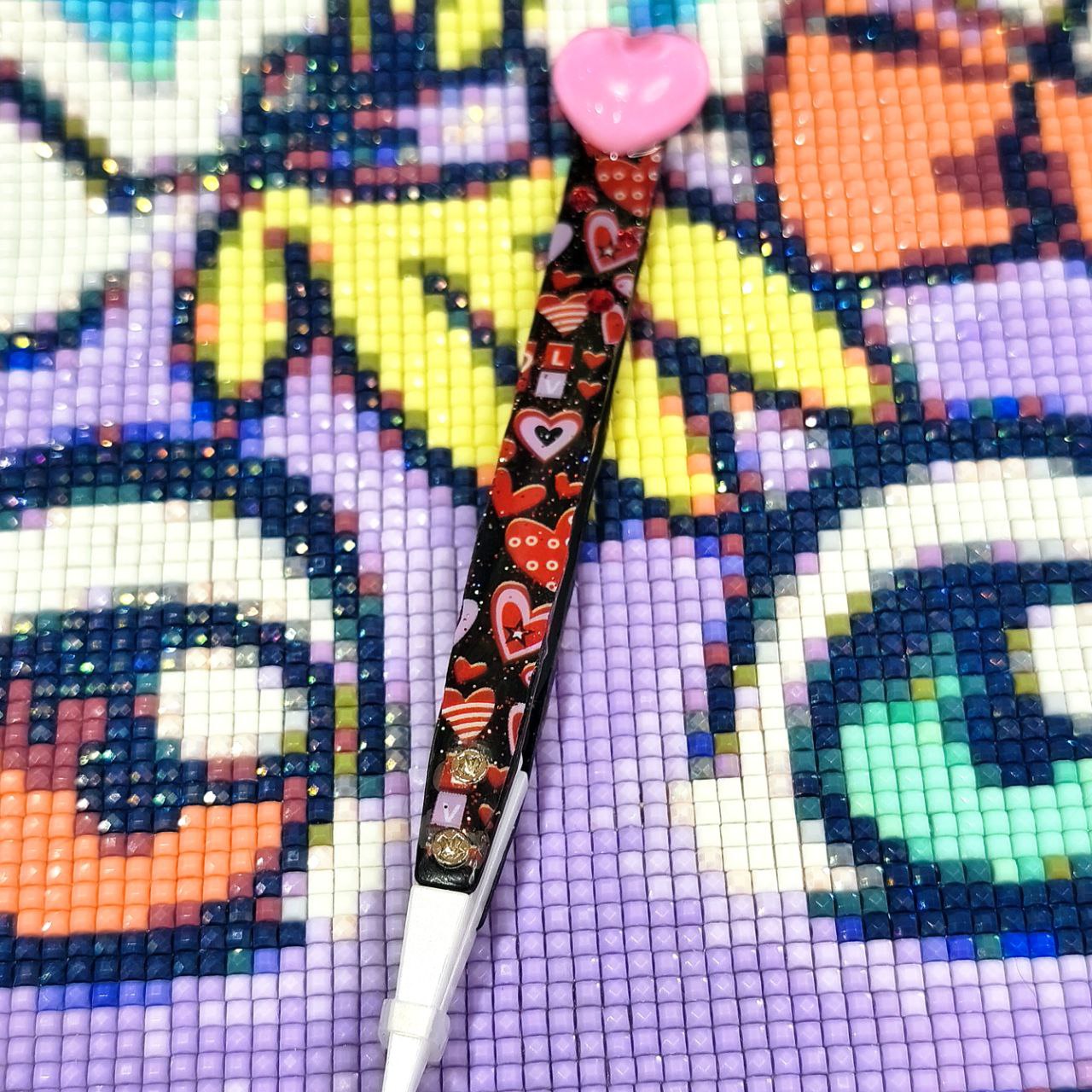 Pinzas Decoradas - Corazón rosa