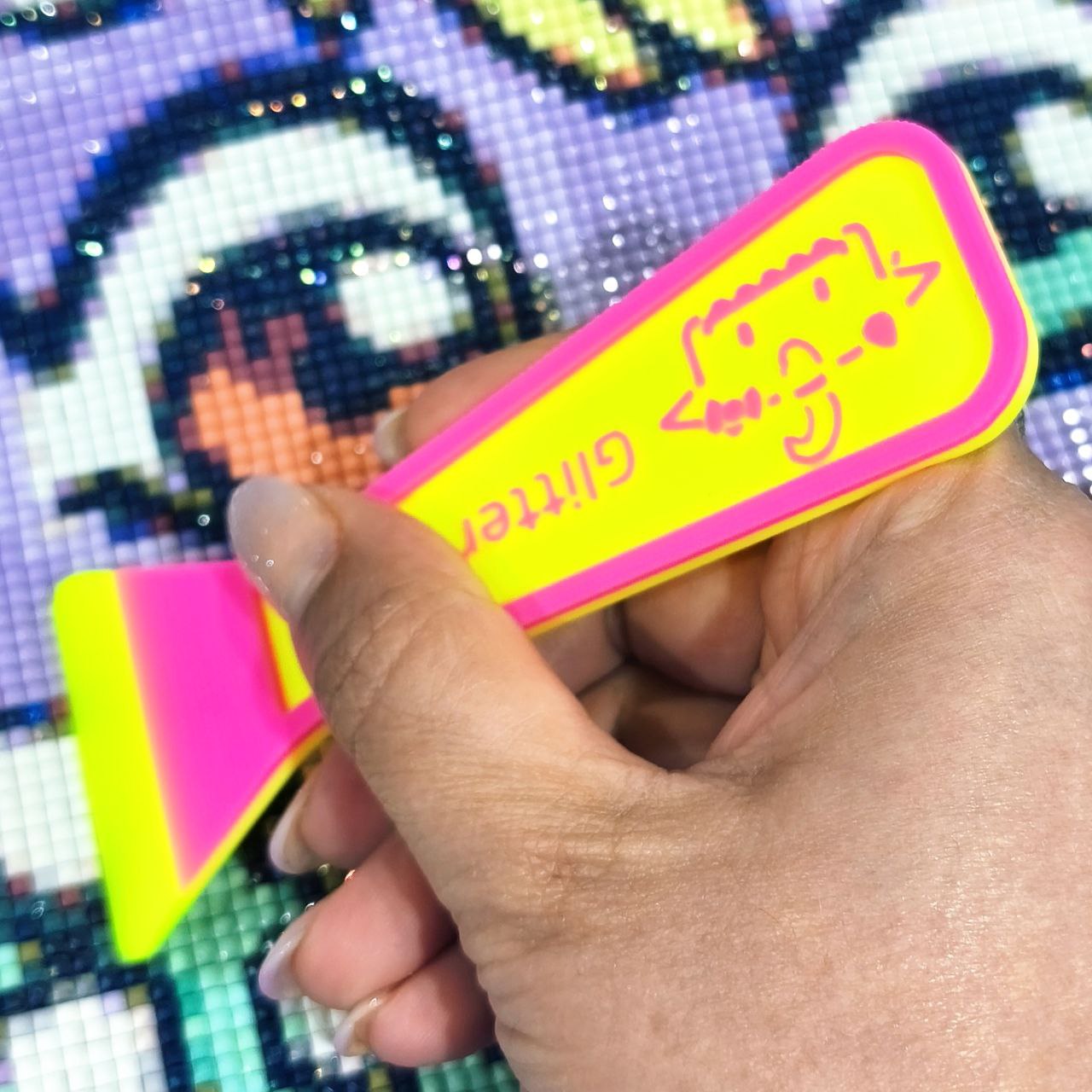 La Helper - Espátula 3 en 1 Rosa y Amarillo Neón