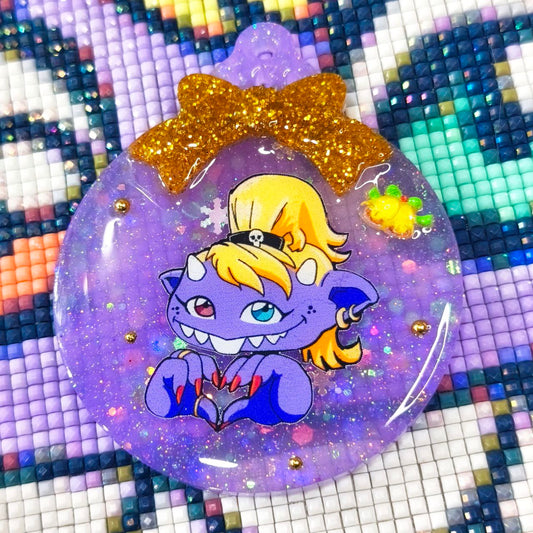 Bola Navidad Glitty Corazón lila