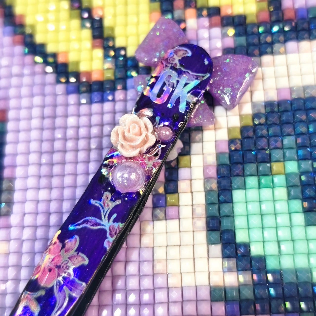 Pinzas Decoradas - Flores Lila