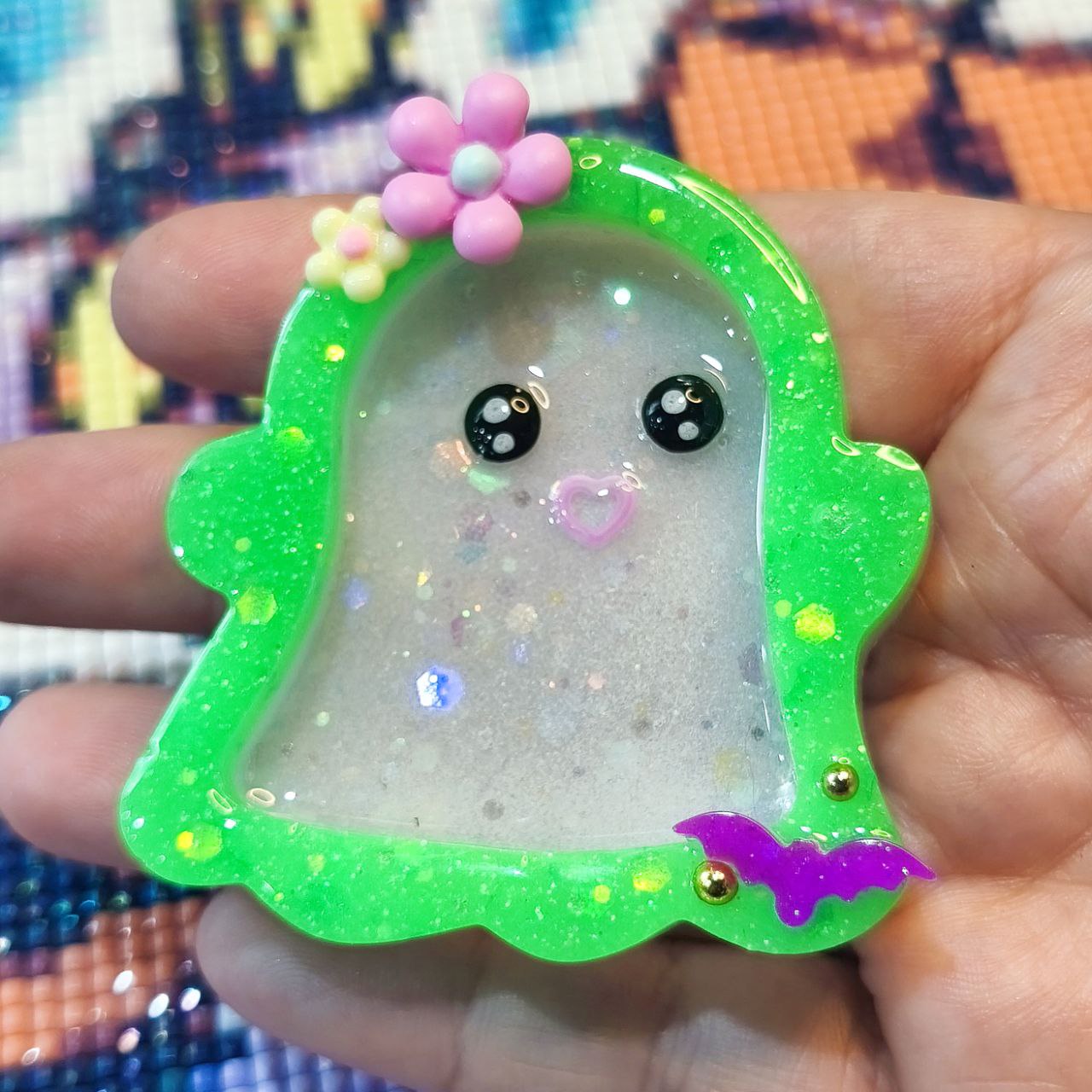 Cover Basurilla Fantasma Kawaii Verde