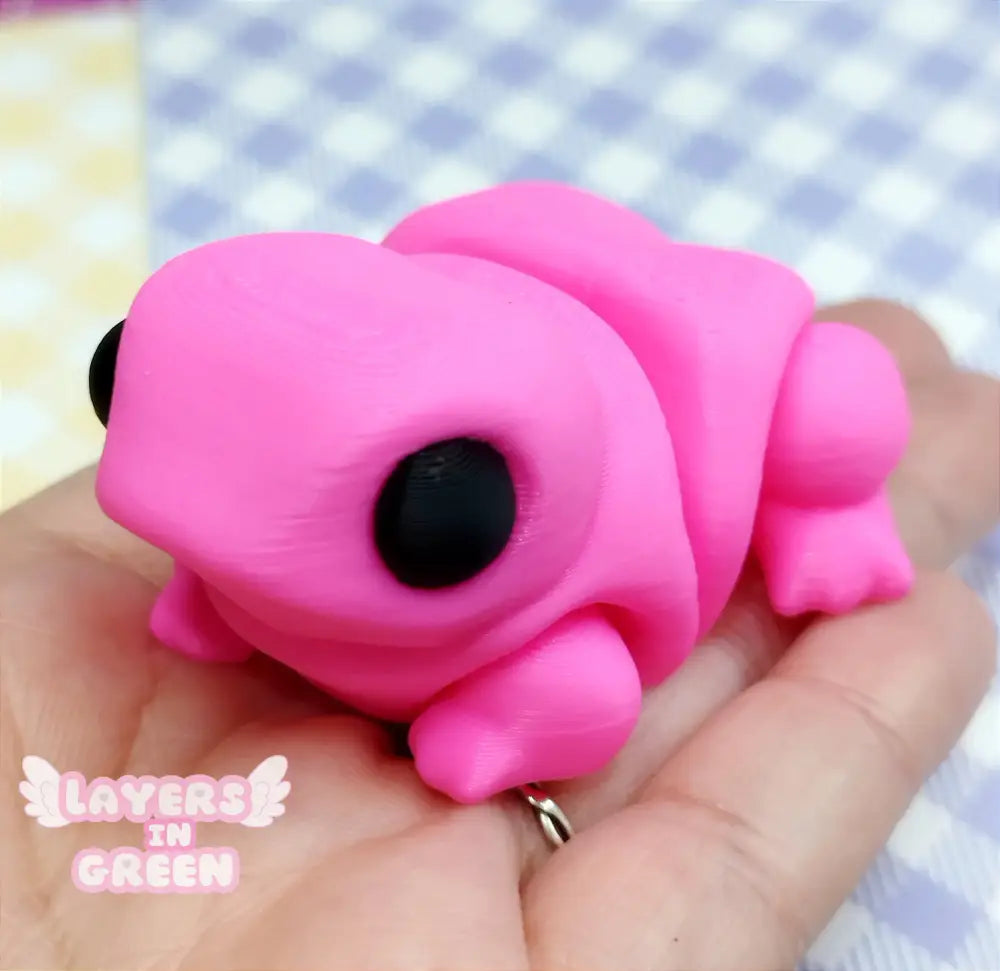 Tavita La Ranita Pequeñita Rosa Neón Figura 3D