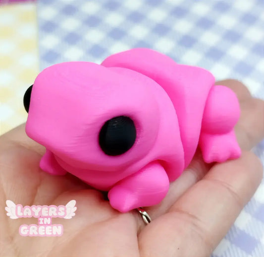 Tavita La Ranita Pequeñita Rosa Neón Figura 3D